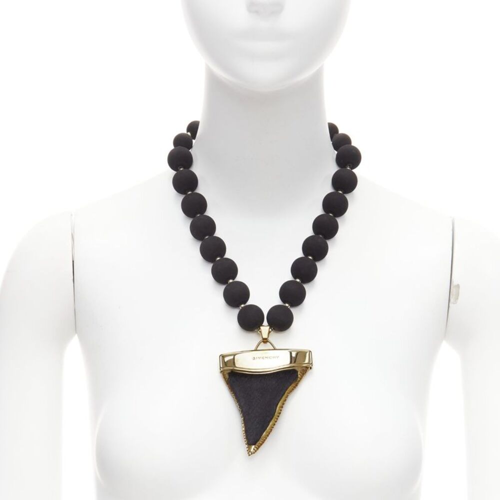 Givenchy Fur Shark Tooth Ball Necklace
